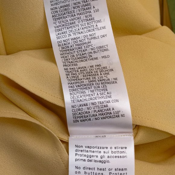 Gucci 2021 Cruise - Yellow Crêpe de Chine Balloon Sleeve Blouse - Picture 10 of 13